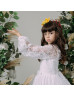 Long Sleeves White Lace Satin Romantic Flower Girl Dress
